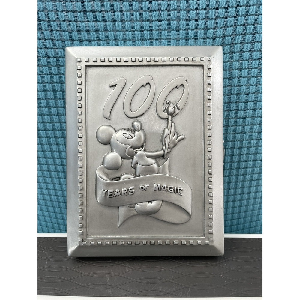Walt Disney World Pewter Picture Frame Mickey Mouse Pin 100 Years Of Magic Set